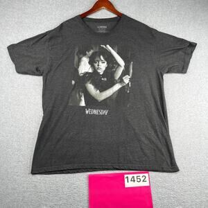 Wednesday Adams Graphic Print T Shirt Gray Heather Graphic Print XXL